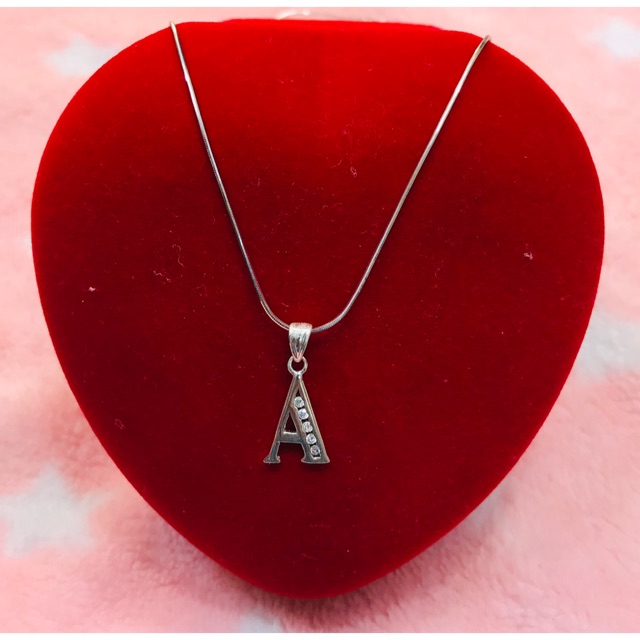 KALUNG CASANDRA MAINAN HURUF SILVER925/LAPIS EMAS PUTIH KP022