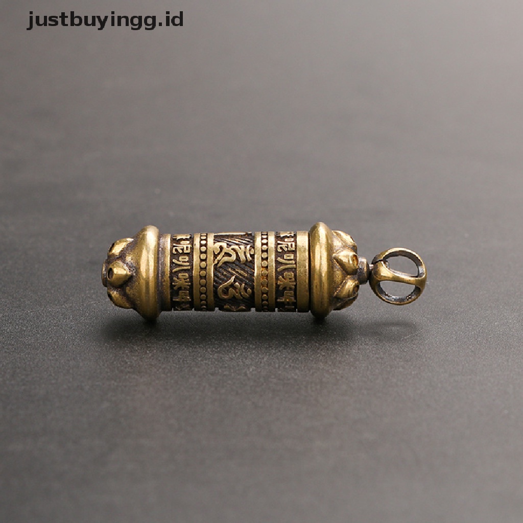 Liontin Botol Buddha Mantra Bahan Kuningan Handmade Gaya Vintage Untuk Gantungan Kunci