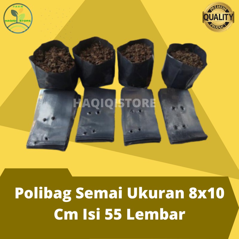 Polibag Semai Kecil Ukuran 8x10 Cm Isi 55 Lembar Polibag Hitam Kecil Semai Benih Bibit Tanaman Murah