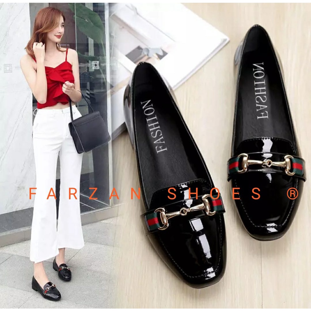 COD VIRAL BEST SELLER FLATSHOES WANITA GLOSSY TERBARU 2022 MWN 01 SERBAHOES