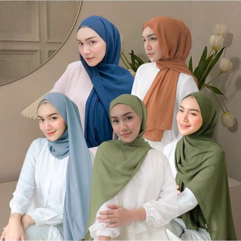 Pashmina Ceruty Baby Doll Hijab Pashmina Polos Ceruty Baby Doll Premium