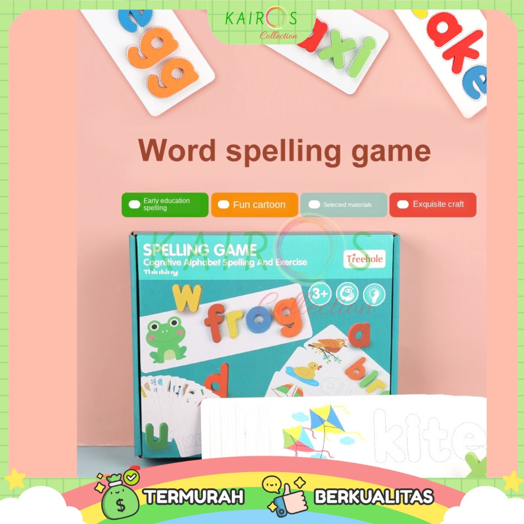 Spelling Card Matching Treehole Letter Game Puzzle