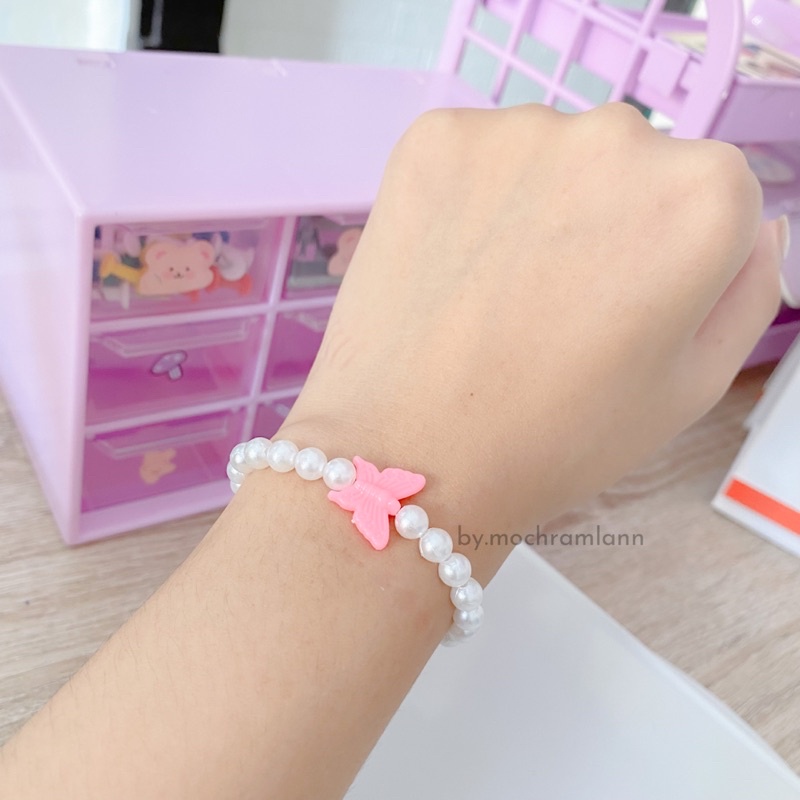 GELANG PEARL MANIK KUPU / BUTTERFLY BRACELET / GELANG MANIK KUPU COLORFUL