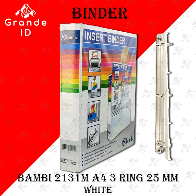 

BINDER BAMBI 2131M A4 3 RING 25 MM INSERT RING BINDER