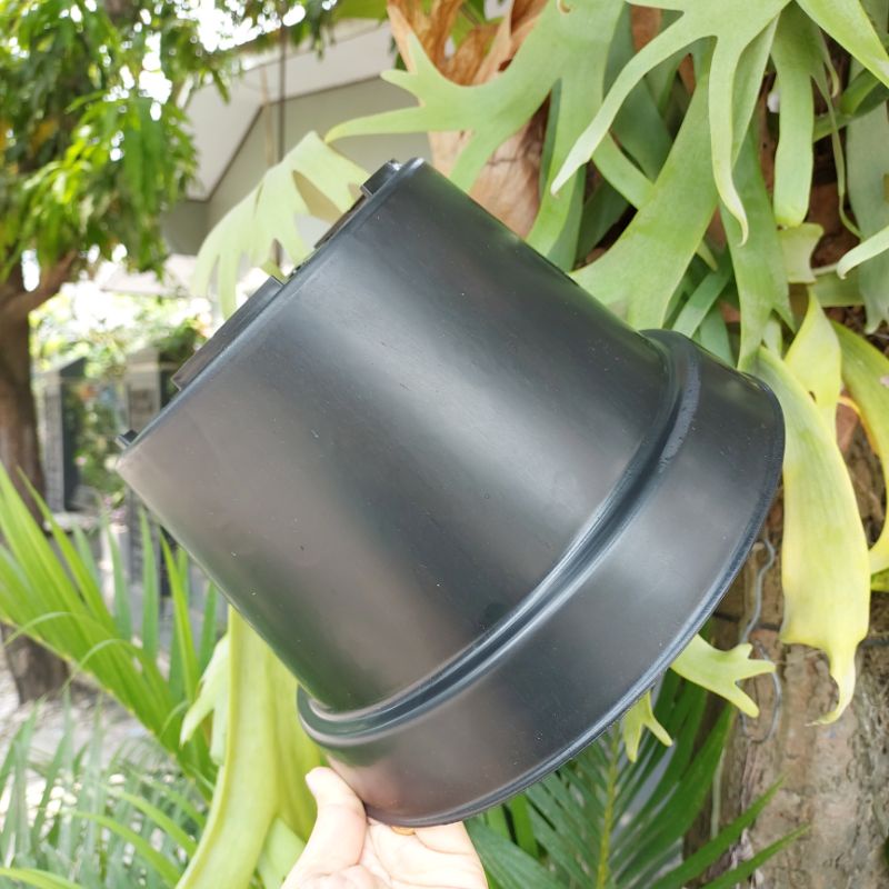 KOPENG 25 BASIC POLOS UK 25 HITAM Pot semai bunga Pot tanaman biasa Pot polos