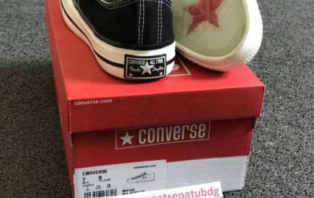 OBRAL SEPATU CONVERSE 70S HIGH X OFF WHITE GLOSSY BLACK WHITE PREMIUM