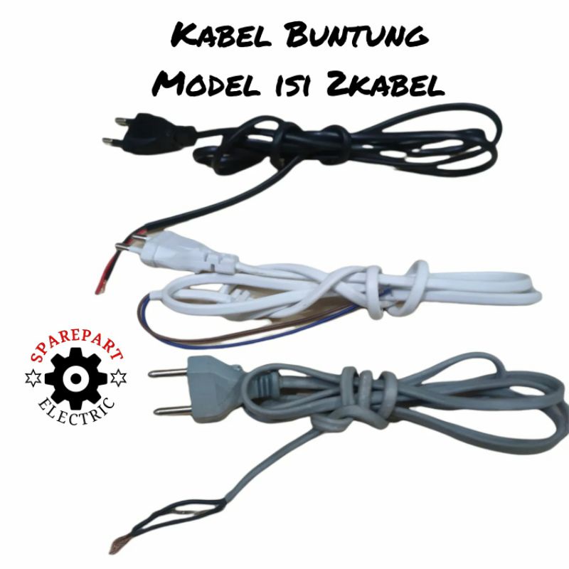 KABEL BUNTUNG UJUNG ISI 2PIN KABEL STEKER GEPENG UNIVERSAL BISA DI PAKAI BERBAGAI ALAT LISTRIK