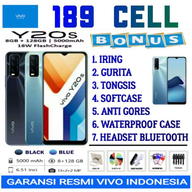 VIVO Y20S RAM 8/128 GB | Y02T 4/64 | Y20s G 4/128 | Y15s 3/64 GARANSI RESMI VIVO INDONESIA