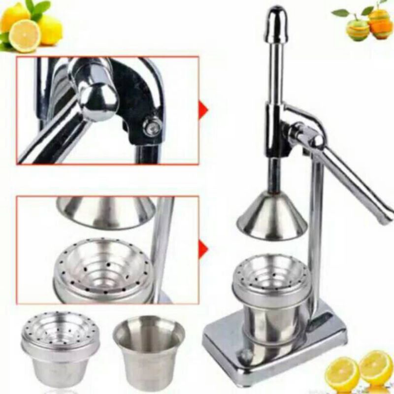 ALAT PERASAN JERUK DAN BUAH LAINNYA / JUICER MANUAL + GELAS STAINLESS STEEL