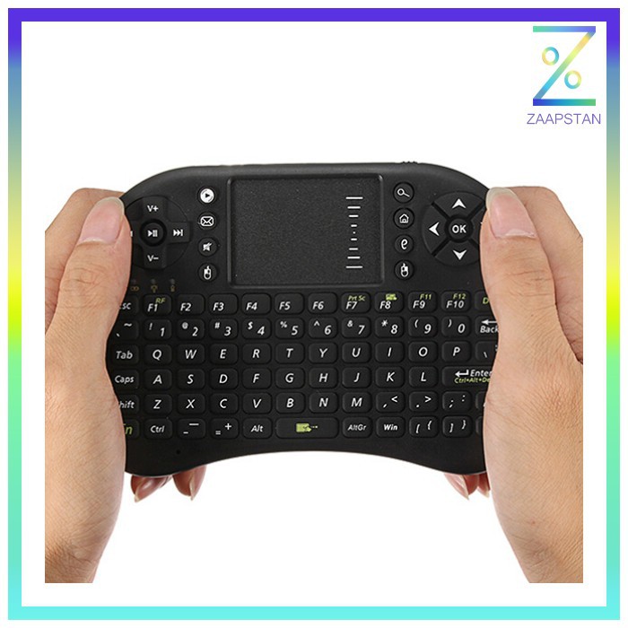 Mini Keyboard Wireless 2.4GHz dengan Touch Pad &amp; Fungsi Mouse i8 - Bla