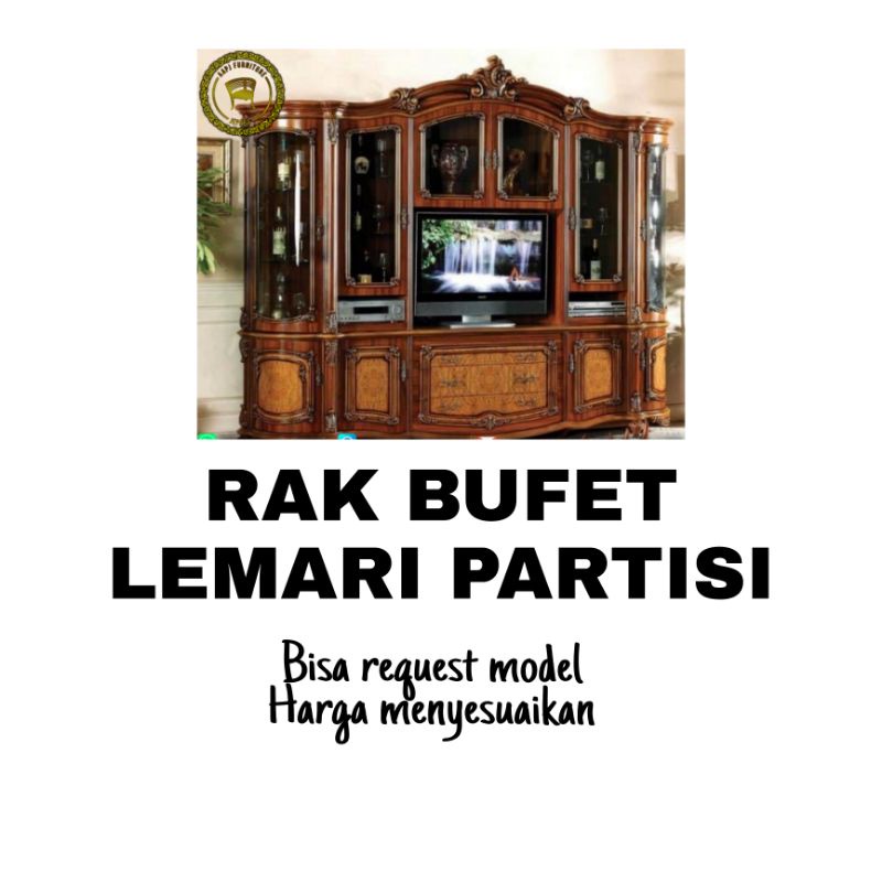 RAK BUFET LEMARI PARTISI KAYU JATI TERMURAH