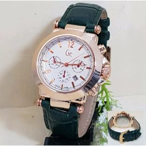 Dijual Jam Tangan Wanita GC Date Crono Actif Kw Super  Leather Brown Diskon
