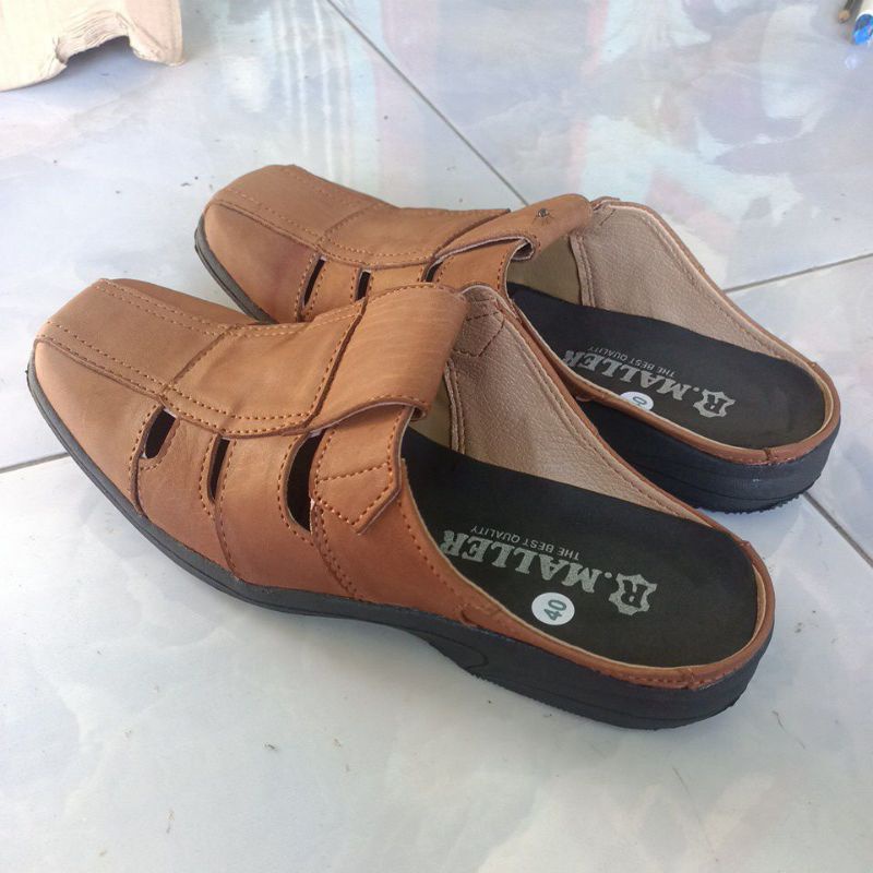 Sandal slide kulit asli. Nyaman dipakai,selop kulit asli