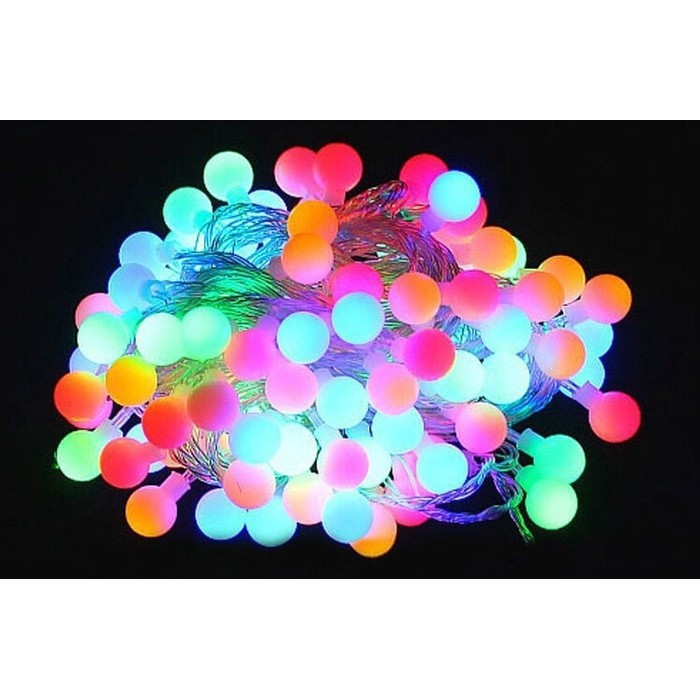 MurmerOfficial 10 meter Lampu Tumblr Bola Anggur Lampu Pohon natal Tumbler Model bulat led 50pcs E007