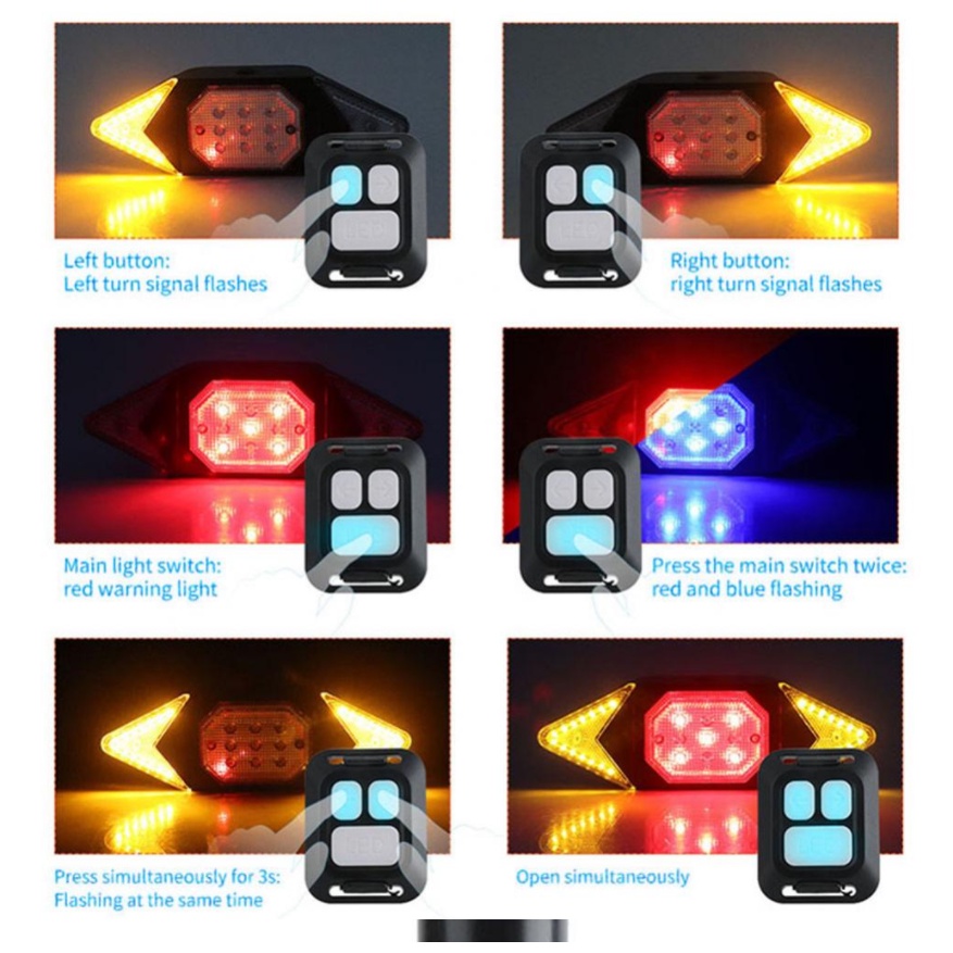 Biking Lampu Sein Sepeda USB Wireless Tanpa Kabel Waterproof AUTOMATIC DIRECTION RECHARGEABLE-7