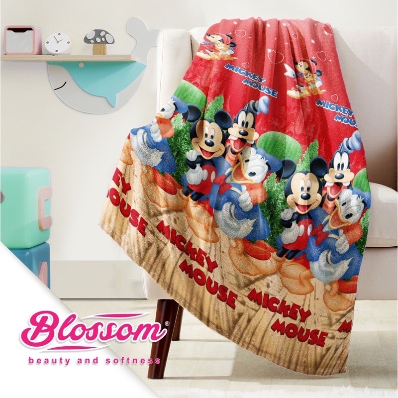 Selimut Bulu Karakter Anak Tebal Lembut &amp; Halus Motif Bunga &amp; Karakter Anak &quot;Blossom&quot; Ukuran 150x200