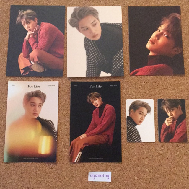 EXO KAI OFFICIAL 'FOR LIFE' SET (POSTCARD, 4x6 PHOTO, STICKER)