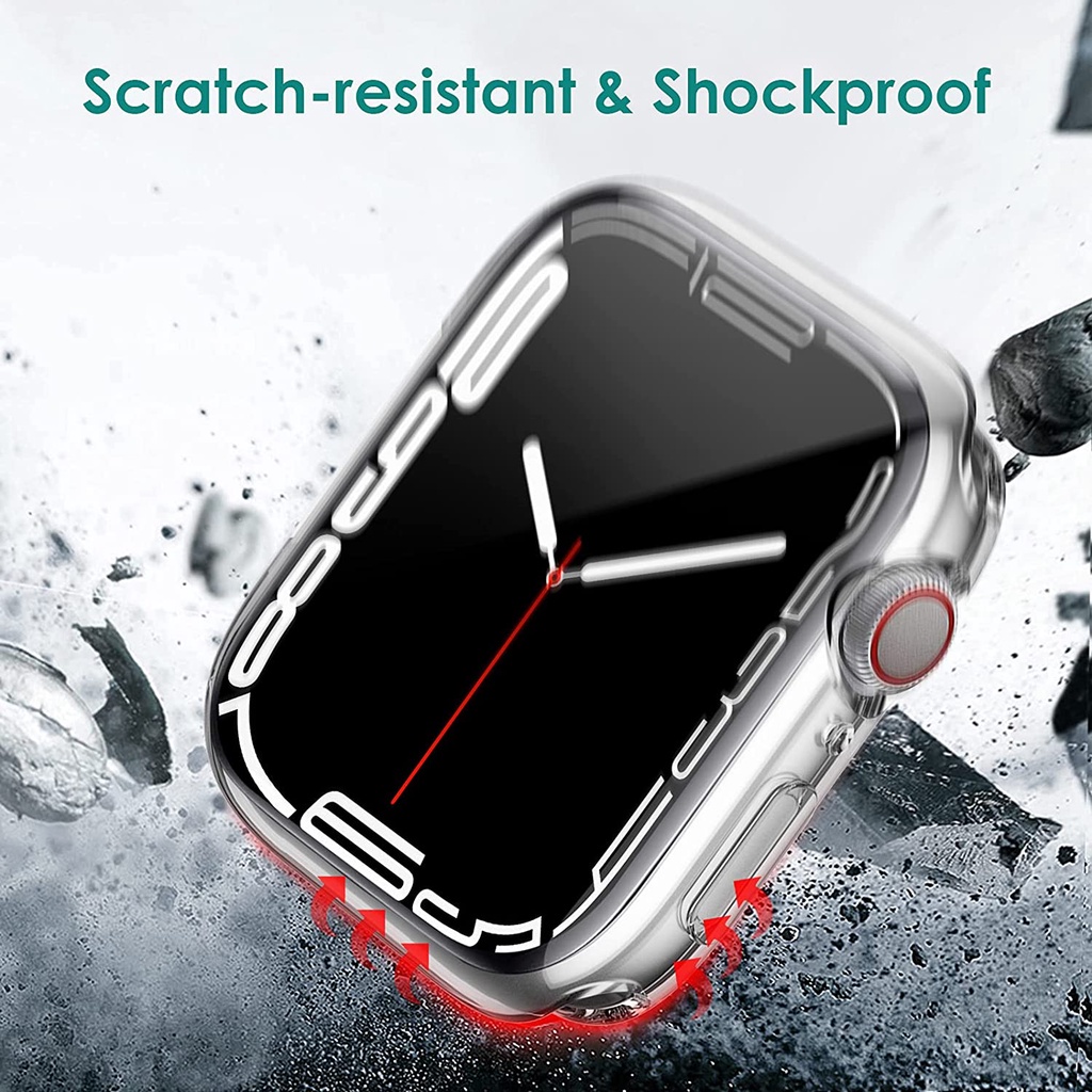 Case Apple Watch Series 8 2022 TPU Full Cover iWatch 41mm 45mm Casing Protektif Waterproof Pelindung Smartwatch