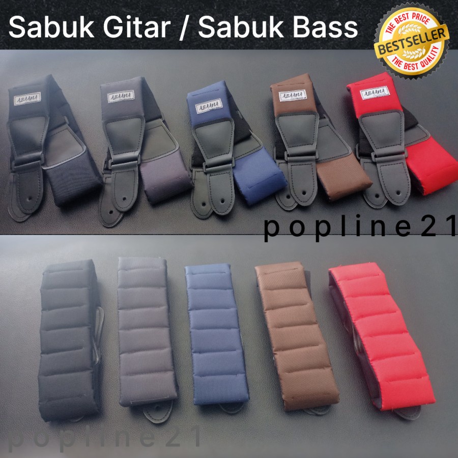 Strap Gitar Strap Bass / Sabuk Gitar Bass Busa Tebal