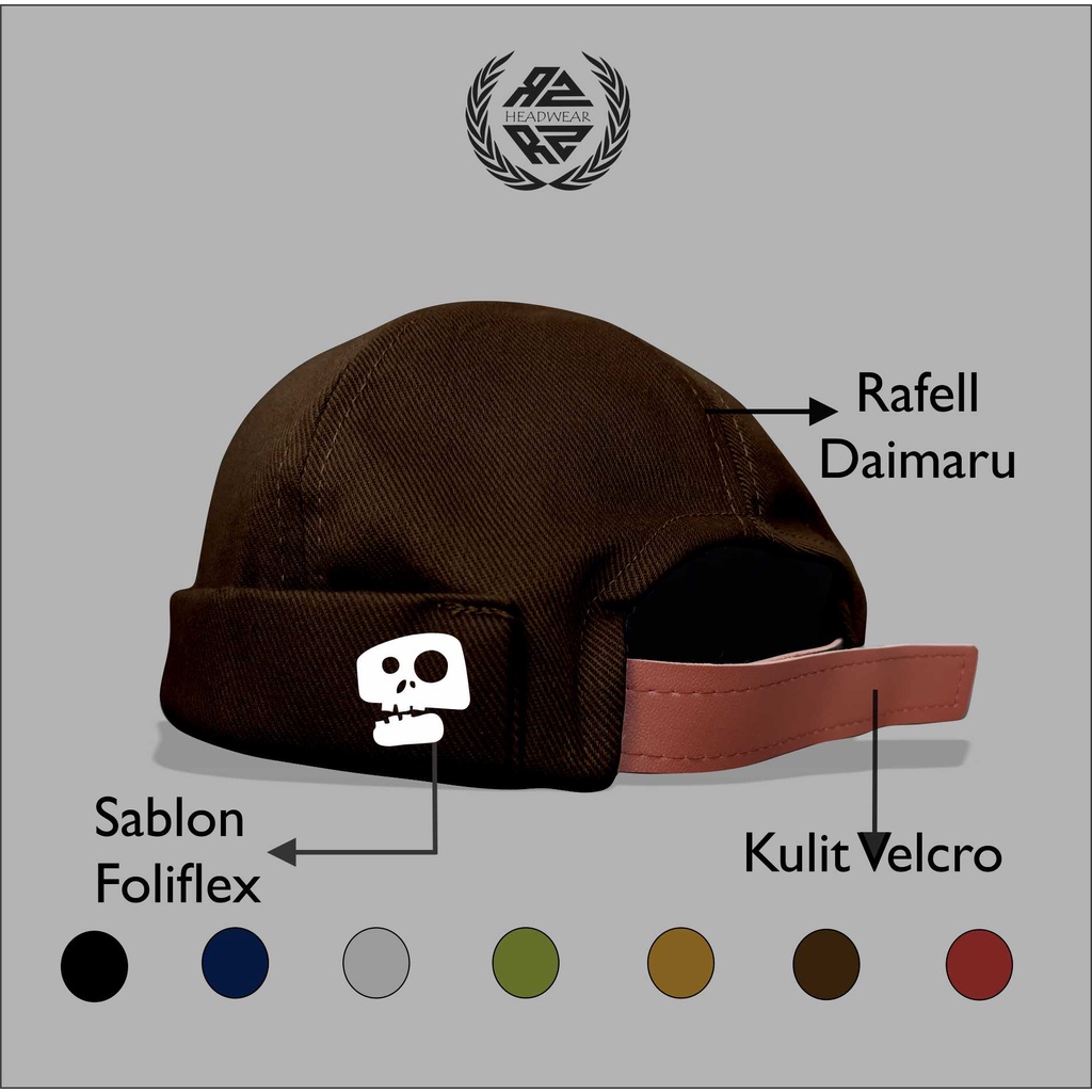 Topi Pria Peci Uas Mikihat Dewasa Logo Cranium Kaligrafi Muslim Kwalitas Import