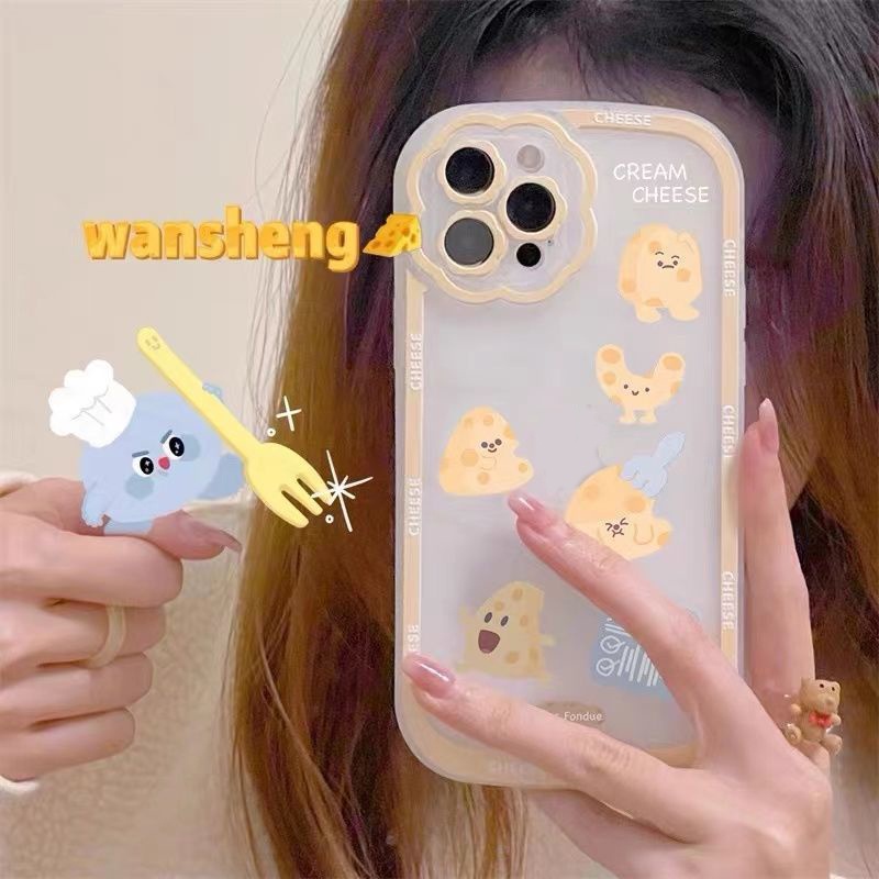 Soft Case Silikon TPU Transparan Motif Keju Cover iPhone 12 13 Se 2020 6 6S 7 8 Plus X XS XR 11 Pro Max