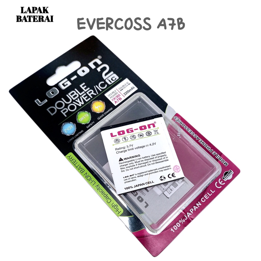 LOG - ON Evercoss A7B | R40A Baterai Double IC Protection Battery Batre