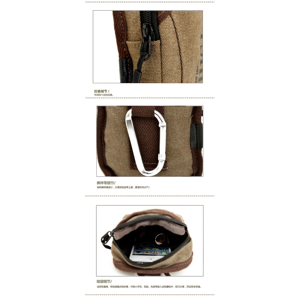 Tas Pinggang Waist Bag Kanvas M466