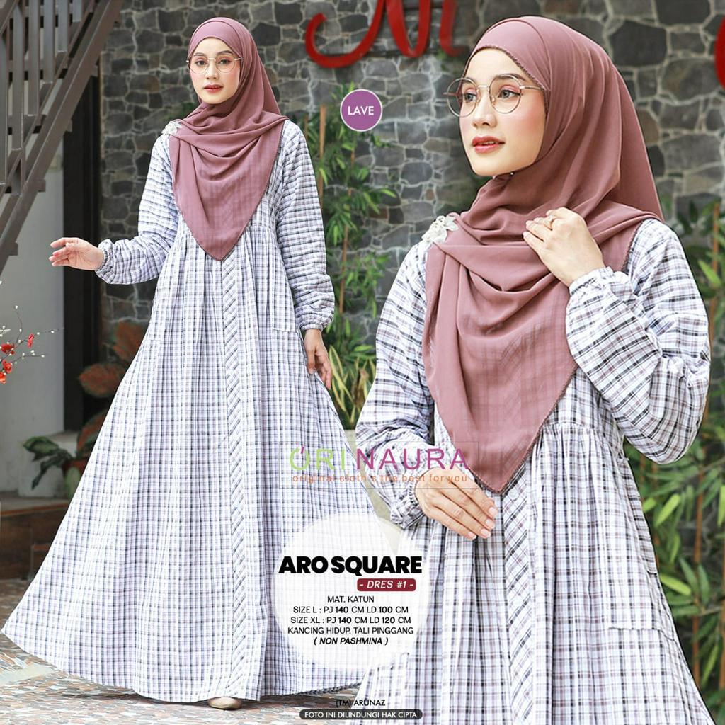 Aro Square Dress Gamis Muslim Mat Katun Original Produk By Orinaura