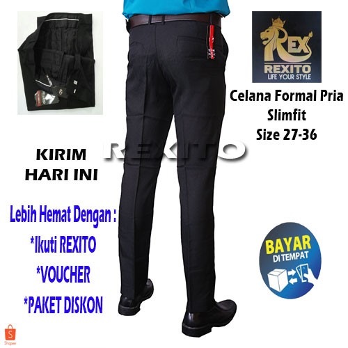 Celana Kantor Pria Slimfit Celana Formal Celana Kain Pria Dewasa Gabardin Celana Panjang Pria XG8