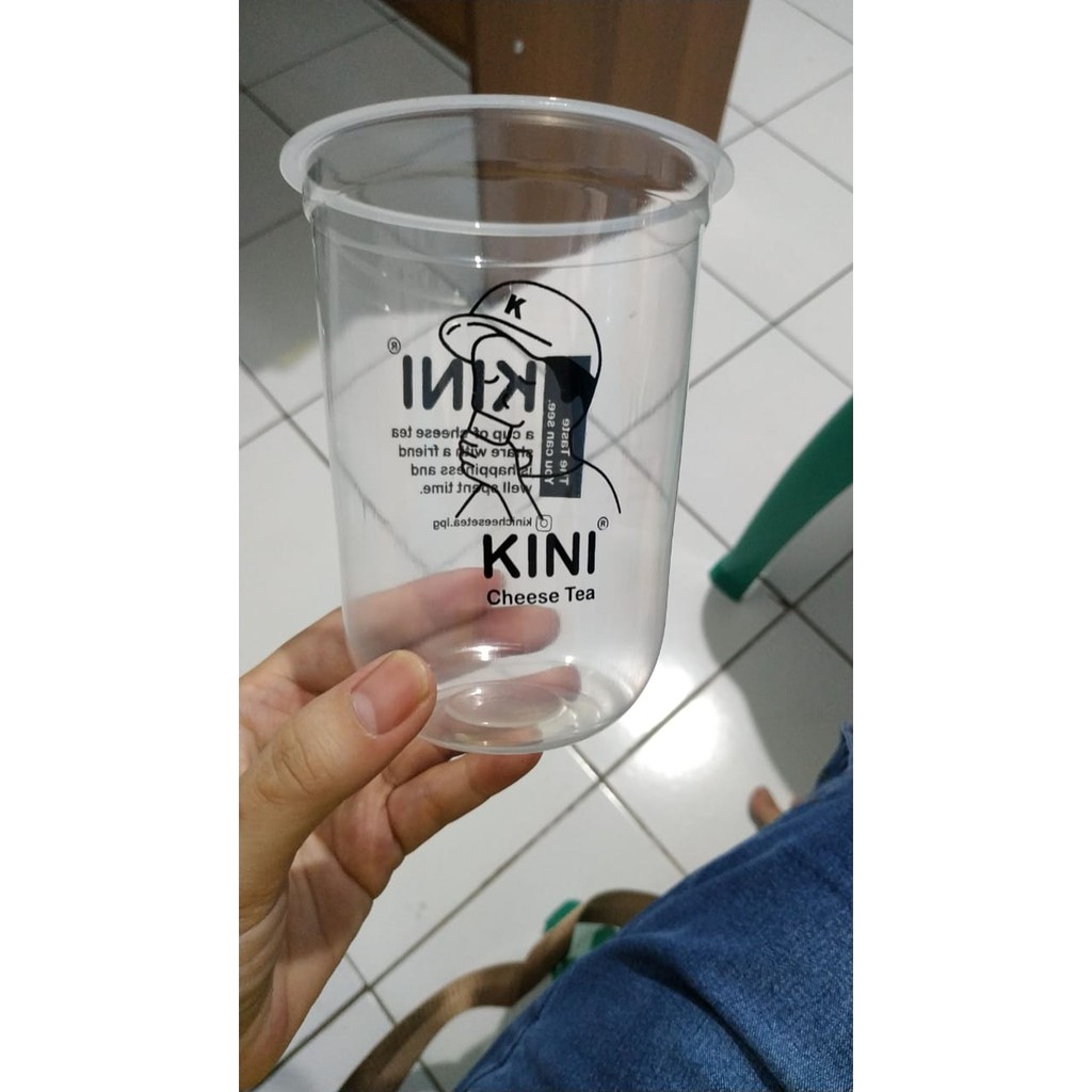 Sablon Gelas Plastik 16 oz 8 gram Oval PP (bisa di seal) tanpa tutup