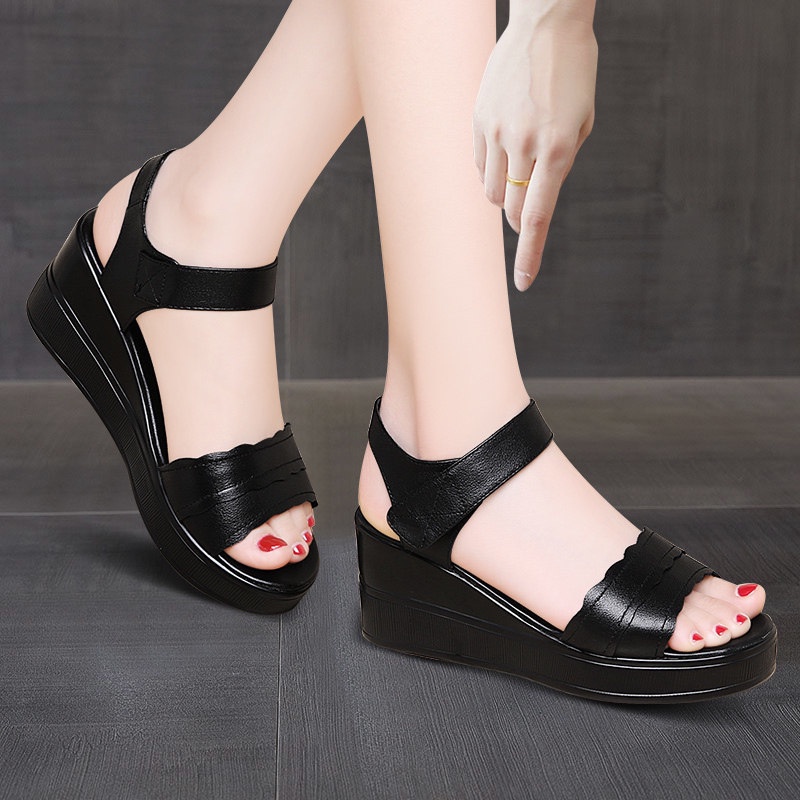 DDS2023 Sandal Wedges Wanita Murah Fashion Import SS Ready Jakarta Bisa COD (With Box)