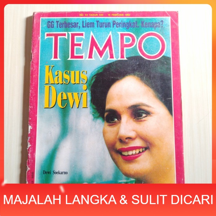 Majalah TEMPO No.51 Feb 1992 DEWI SOEKARNO ( RARE ITEM ) Langka