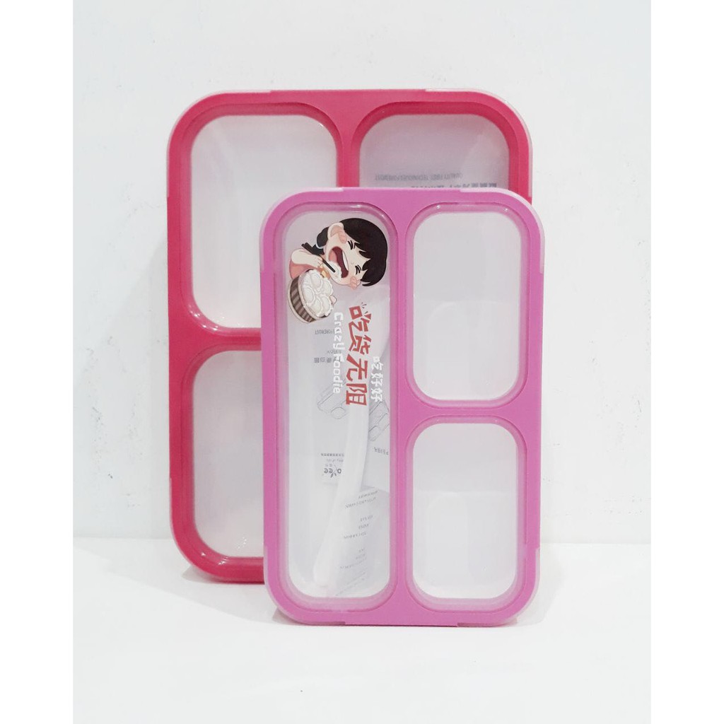Yoo Yee 606 Lunch Box Kotak Makan Yooyee Mini Bento Bekal Anak Sekat 3