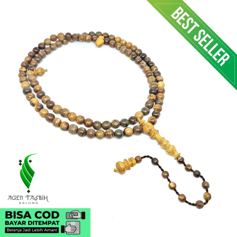 Tasbih Gaharu Wangi Size 8mm/Tasbih Muslim 99Butir/Tasbih Gaharu ORI