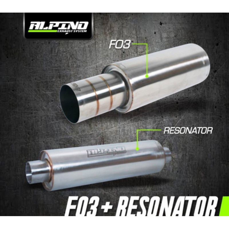 knalpot racing mobil merk alpino exhaust f03 besar polos+Resonator Alpino exhaust
