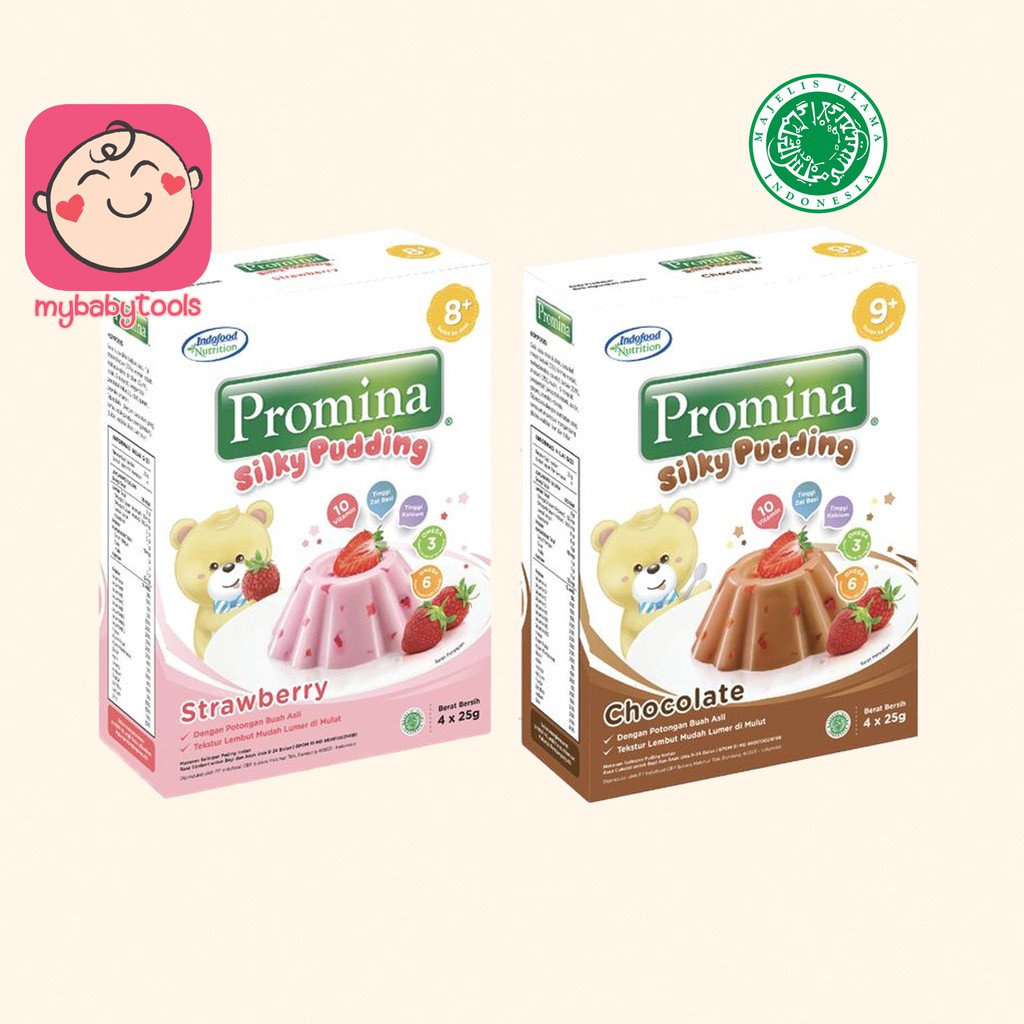 PROMINA SILKY PUDDING STRAWBERRY COKELAT BOX 100GR SILKY PUDING 9+