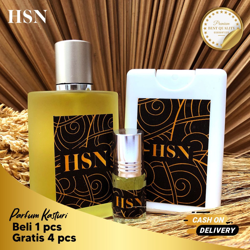 Parfum Kasturi HSN Original non Alkohol Asli Parfume Minyak Wangi Kasturi Beli 1 Dapat 5