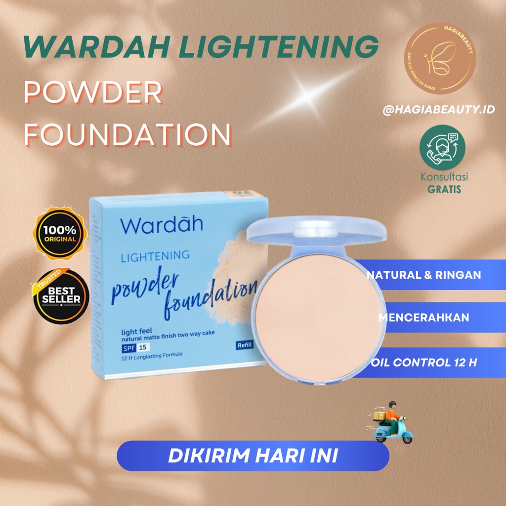 Bisa COD - Wardah Refill Lightening Powder Foundation Light Feel - Bedak Refil Wardah - Bedak Padat Wardah