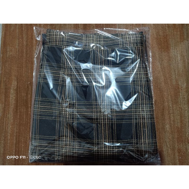 C&C ROK SPAN TARTAN/ROK SHIRT/ROK SPAN MAXI BAHAN KATUN MOTIF GUELIEN-Hitam