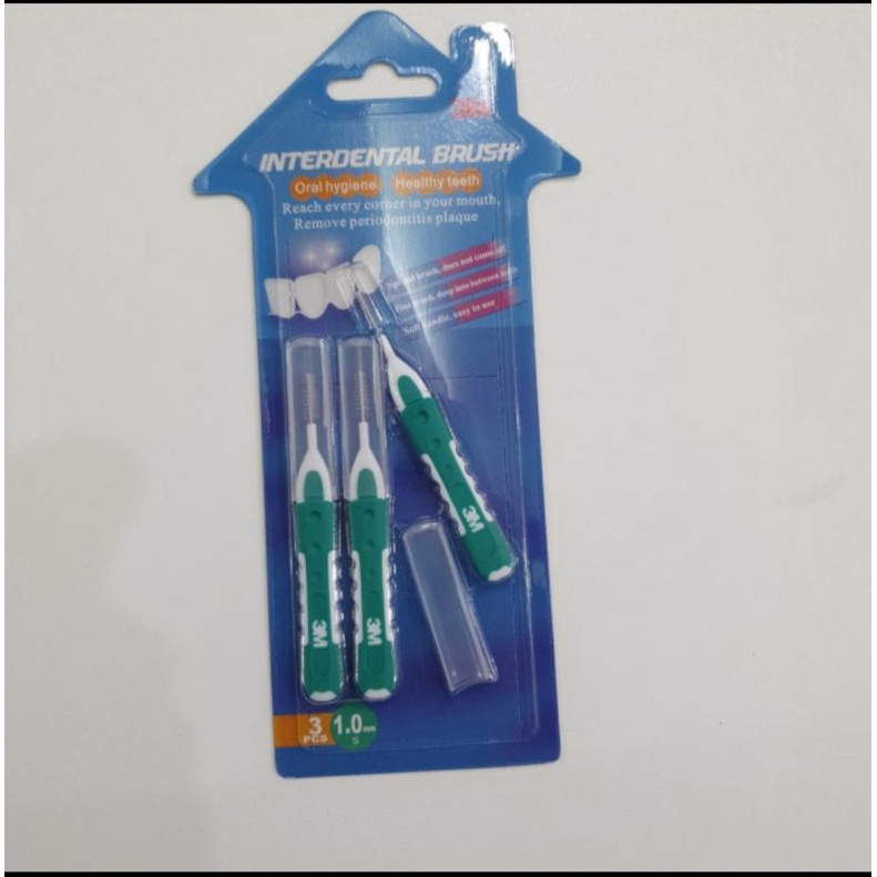 3M Interdental Brush Warna Hijau 1.00mm Sikat Gigi Behel