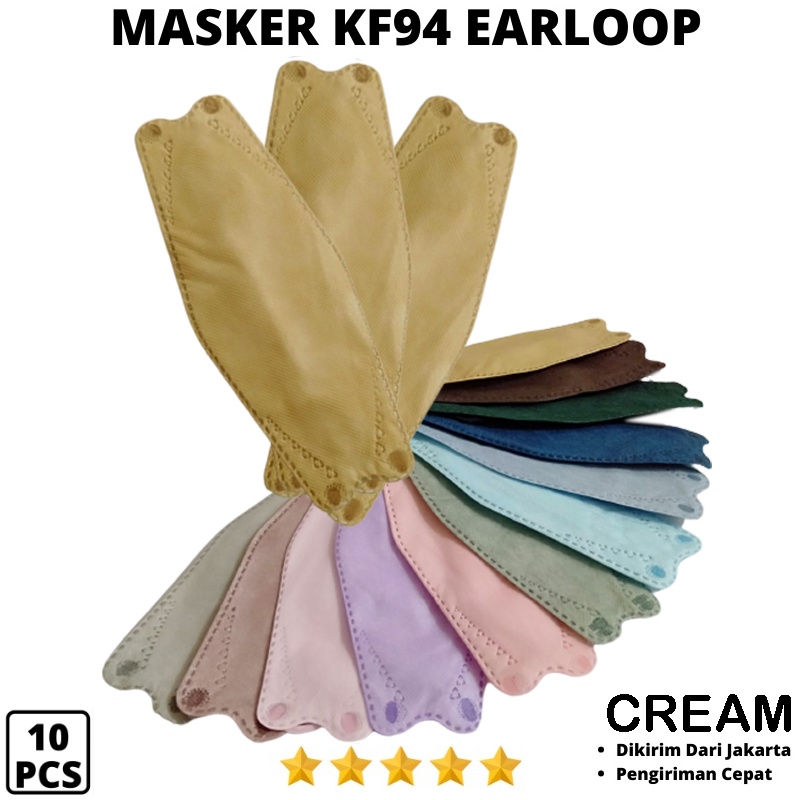 Masker KF94 WeMask 4Ply Tali Senada Earloop Premium Mask 1 Pack 10 Pcs Disposable mask High Quality Masker Mask Korea Ijin Kemenkes Original Murah Grosir Pilihan warna