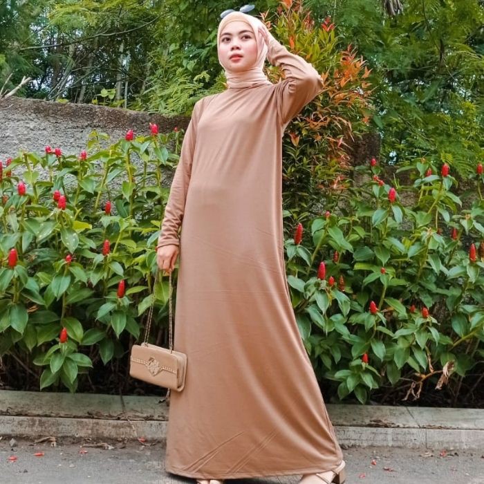 MANSET GAMIS LENGAN PANJANG BAHAN KAOS TEBAL INNER DRESS LENGAN PANJANG PREMIUM