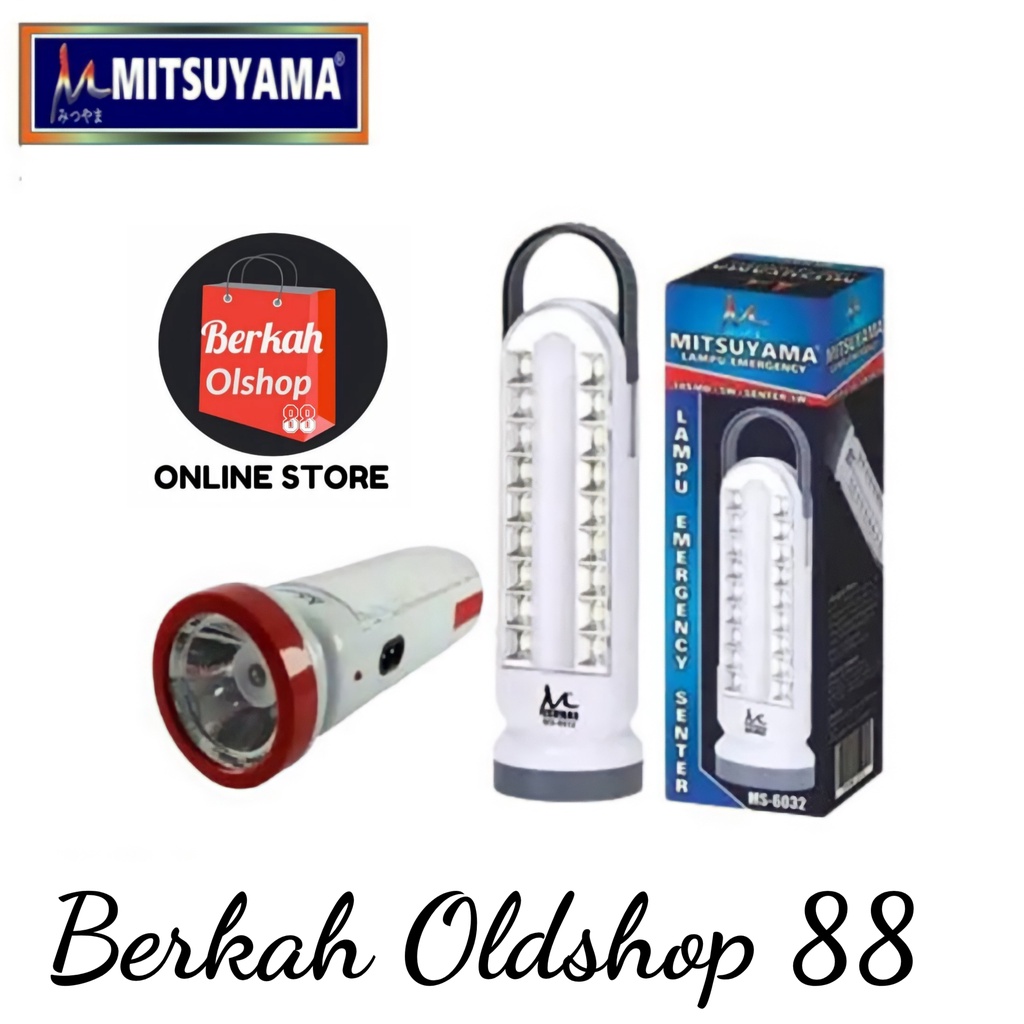 Berkah Oldshop 88 - Lampu Emergency 18 LED + 5Watt + Senter 1Watt Mitsuyama MS-6032