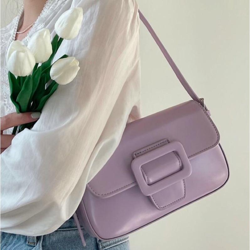 3 warna white pink soft lilac purple slingbag guess tas selempang bahu lucu wanita branded import mu