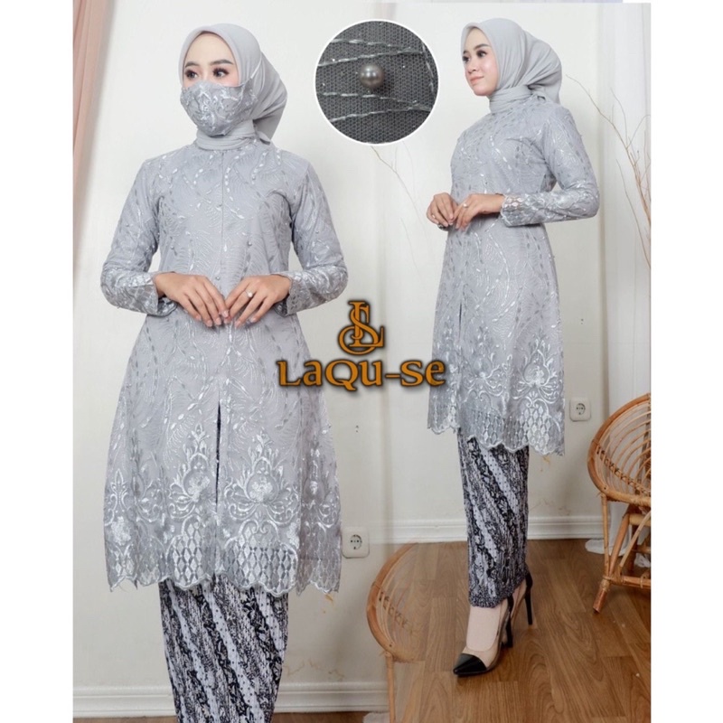 Setelan Kebaya Tunik Terlaris Gaun Kondangan Wanita Busui Friendly Modern Best Seller By Laquse_kebaya2