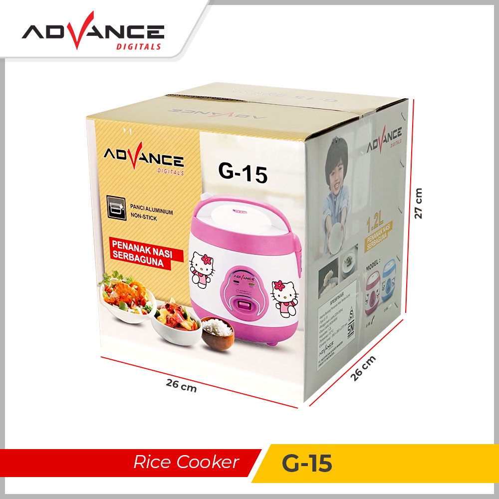 【Garansi 1 Tahun】Advance 350W Rice Cooker G15  Magic Jar  Magic Com  Penanak Nasi  Garansi Resmi  1.2 Liter