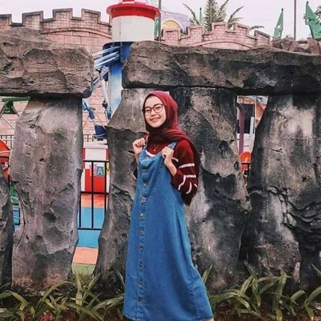 Overall Rok Jeans Wanita / Overall Rok / Overall Rok Jeans Panjang Wanita / Overall Jeans Wanita