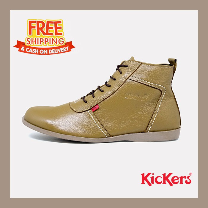 SEPATU KICKERS BOOTS PRIA PANTOFEL KULIT JERUK MURAH BOOTS KLASIK