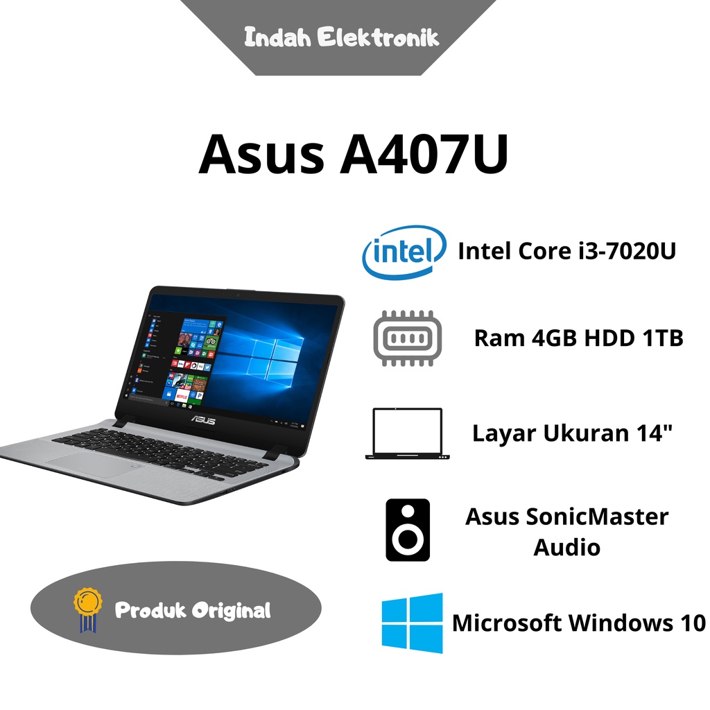 Laptop Asus A407U i3