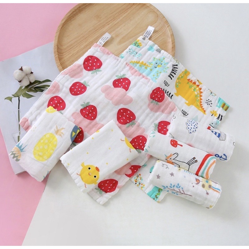 Sapu Tangan Bayi Salur Lembut Halus Washlap Wash Lap Wash Cloth Washcloth